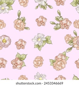 Abstract elegance seamless pattern with floral background