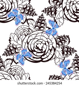Abstract Elegance Seamless pattern with floral background