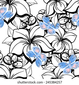 Abstract Elegance Seamless pattern with floral background