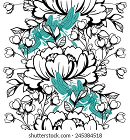 Abstract Elegance Seamless pattern with floral background
