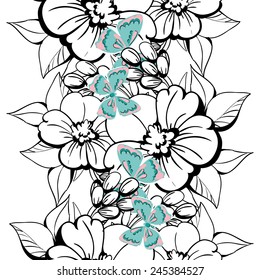 Abstract Elegance Seamless pattern with floral background