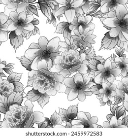 Abstract elegance seamless pattern with floral background