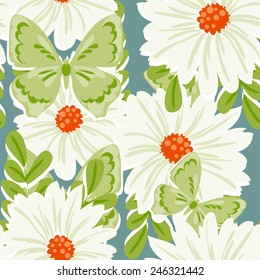 Abstract Elegance Seamless pattern with floral background