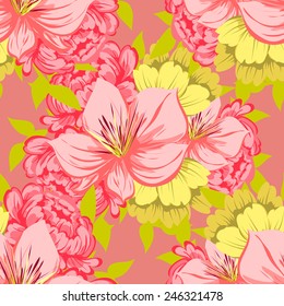 Abstract Elegance Seamless pattern with floral background