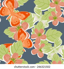 Abstract Elegance Seamless pattern with floral background