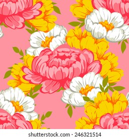 Abstract Elegance Seamless pattern with floral background
