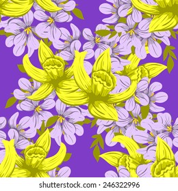Abstract Elegance Seamless pattern with floral background