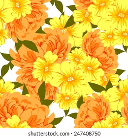 Abstract Elegance Seamless pattern with floral background