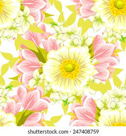 Abstract Elegance Seamless pattern with floral background