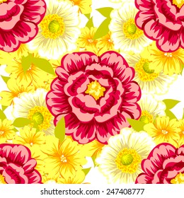 Abstract Elegance Seamless pattern with floral background
