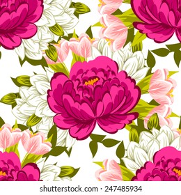 Abstract Elegance Seamless pattern with floral background