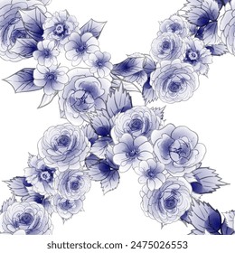 Abstractas elegancia patrón sin fisuras con fondo floral