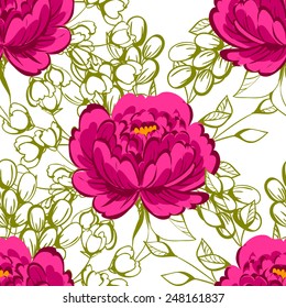 Abstract Elegance Seamless pattern with floral background