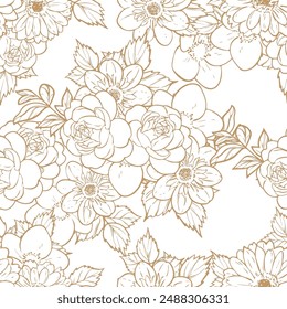 Abstract elegance seamless pattern with floral background