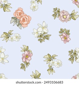 Abstract elegance seamless pattern with floral background