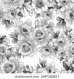 Abstract elegance seamless pattern with floral background
