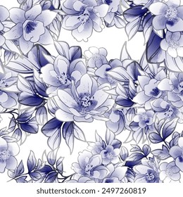 Abstract elegance seamless pattern with floral background
