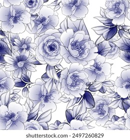 Abstract elegance seamless pattern with floral background