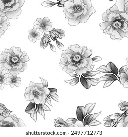 Abstract elegance seamless pattern with floral background