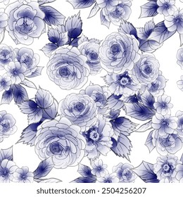 Abstract elegance seamless pattern with floral background