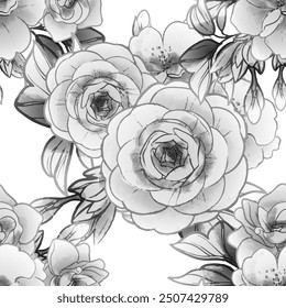 Abstract elegance seamless pattern with floral background
