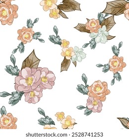 Abstrakte Eleganz nahtloses Muster mit floralem Hintergrund