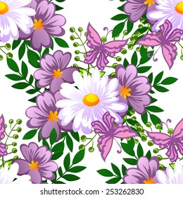 Abstract Elegance Seamless pattern with floral background