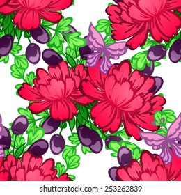 Abstract Elegance Seamless pattern with floral background