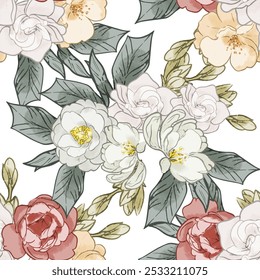Patrón inconsútil de la elegancia Abstractas con el fondo floral