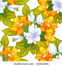 Abstract Elegance Seamless pattern with floral background