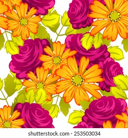 Abstract Elegance Seamless pattern with floral background