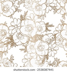 Elegância abstrata padrão sem emenda com fundo floral