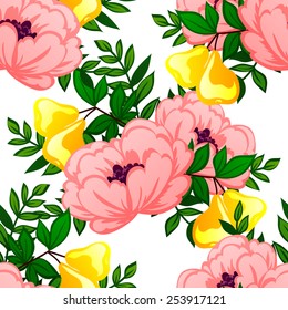 Abstract Elegance Seamless pattern with floral background