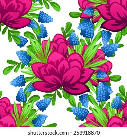 Abstract Elegance Seamless pattern with floral background