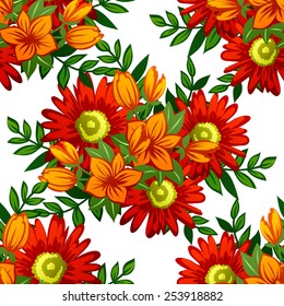 Abstract Elegance Seamless pattern with floral background