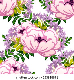 Abstract Elegance Seamless pattern with floral background