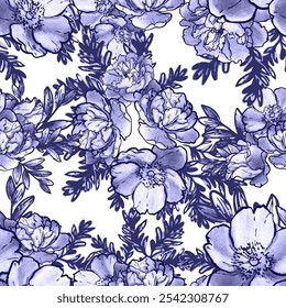 Abstract elegance seamless pattern with floral background