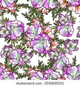 Abstract elegance seamless pattern with floral background