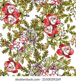 Patrón inconsútil de la elegancia Abstractas con el fondo floral