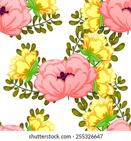 Abstract Elegance Seamless pattern with floral background