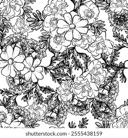 Abstract elegance seamless pattern with floral background