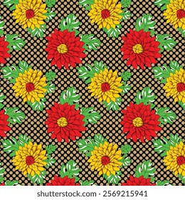 Abstract elegance seamless pattern with floral background