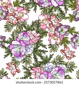 Abstract elegance seamless pattern with floral background