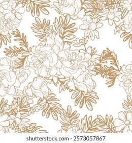 Abstract elegance seamless pattern with floral background