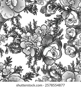 Abstract elegance seamless pattern with floral background