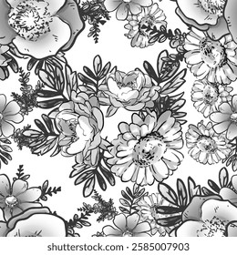 Abstract elegance seamless pattern with floral background