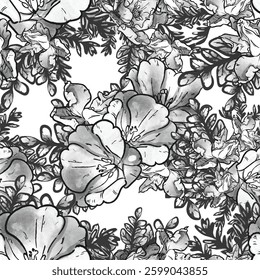 Abstract elegance seamless pattern with floral background