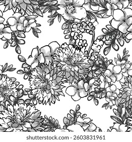 Abstract elegance seamless pattern with floral background
