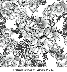 Abstract elegance seamless pattern with floral background