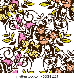 Abstract Elegance Seamless pattern with floral background